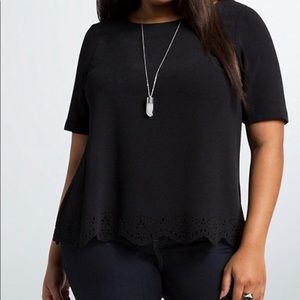 Torrid Crepe Laser Cut Blouse